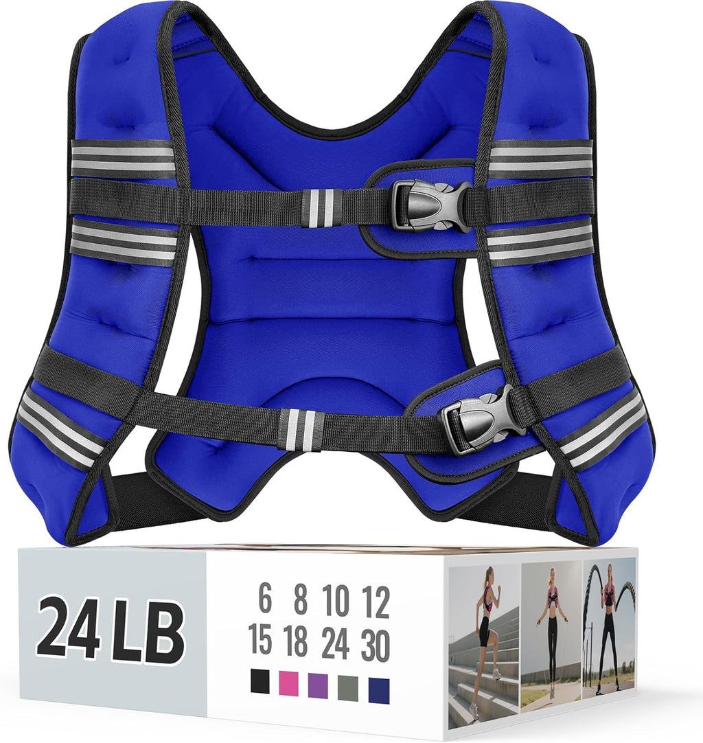 Zeerun Weighted Vest - Adjustable & Reflective Rucking Vest for Walking, Running & Strength Training