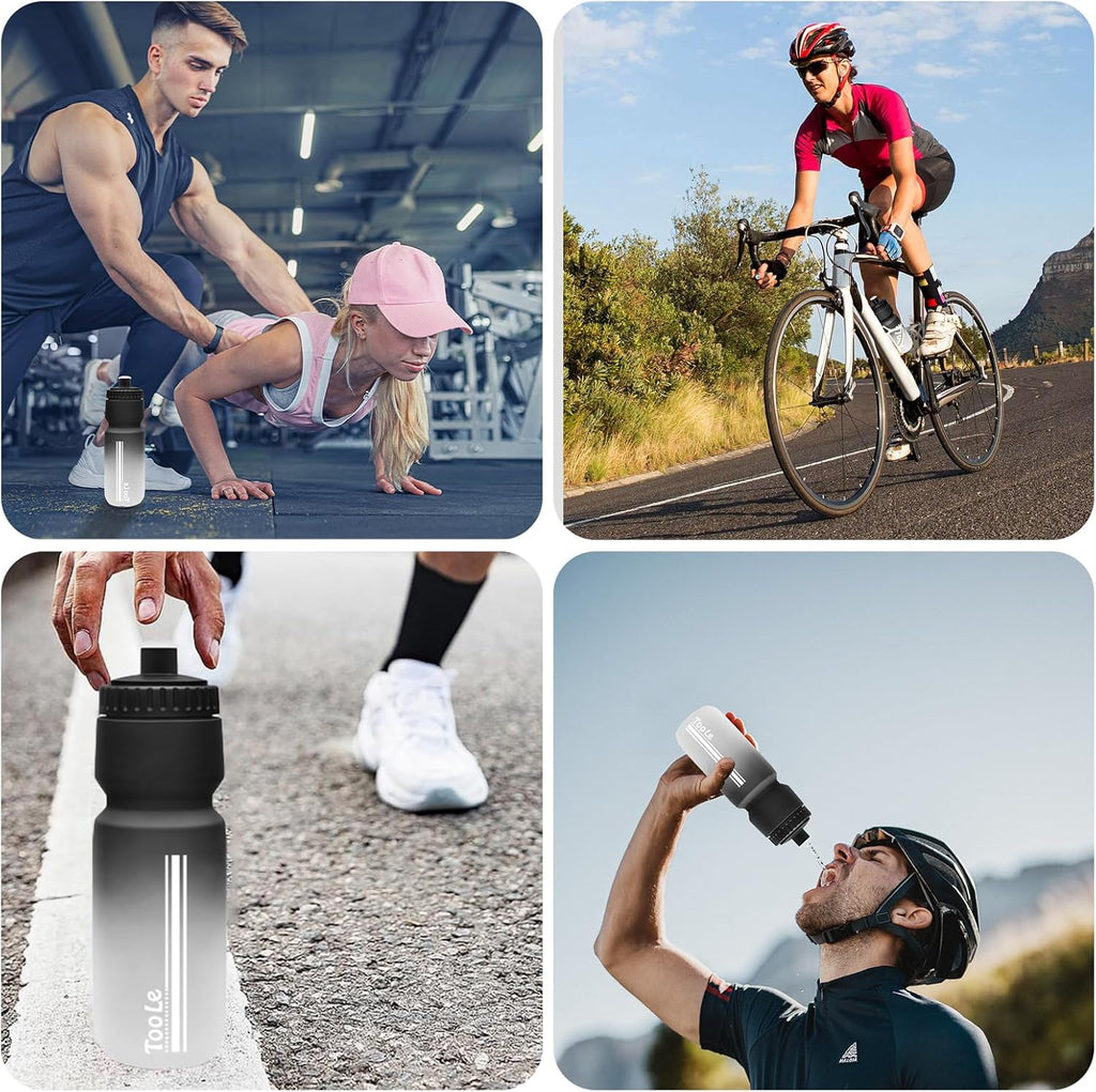 Skiennix Bike Water Bottle - Leakproof BPA-Free Cycling Bottle with Capacity Scale | 24oz Reusable Design