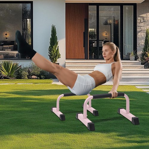 Push Up Bars: Sweat-resistant Parallettes Bar for Handstands L-sit & Dip, No Wobbling Strength Training Pushup Stands for Women Men Workout Core Exercise at Home Floor Gym