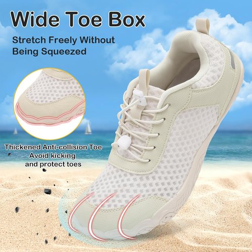 BARERUN Quick-Dry Water Shoes for Men & Women - Adjustable Wide Toe Design for Beach & Sports