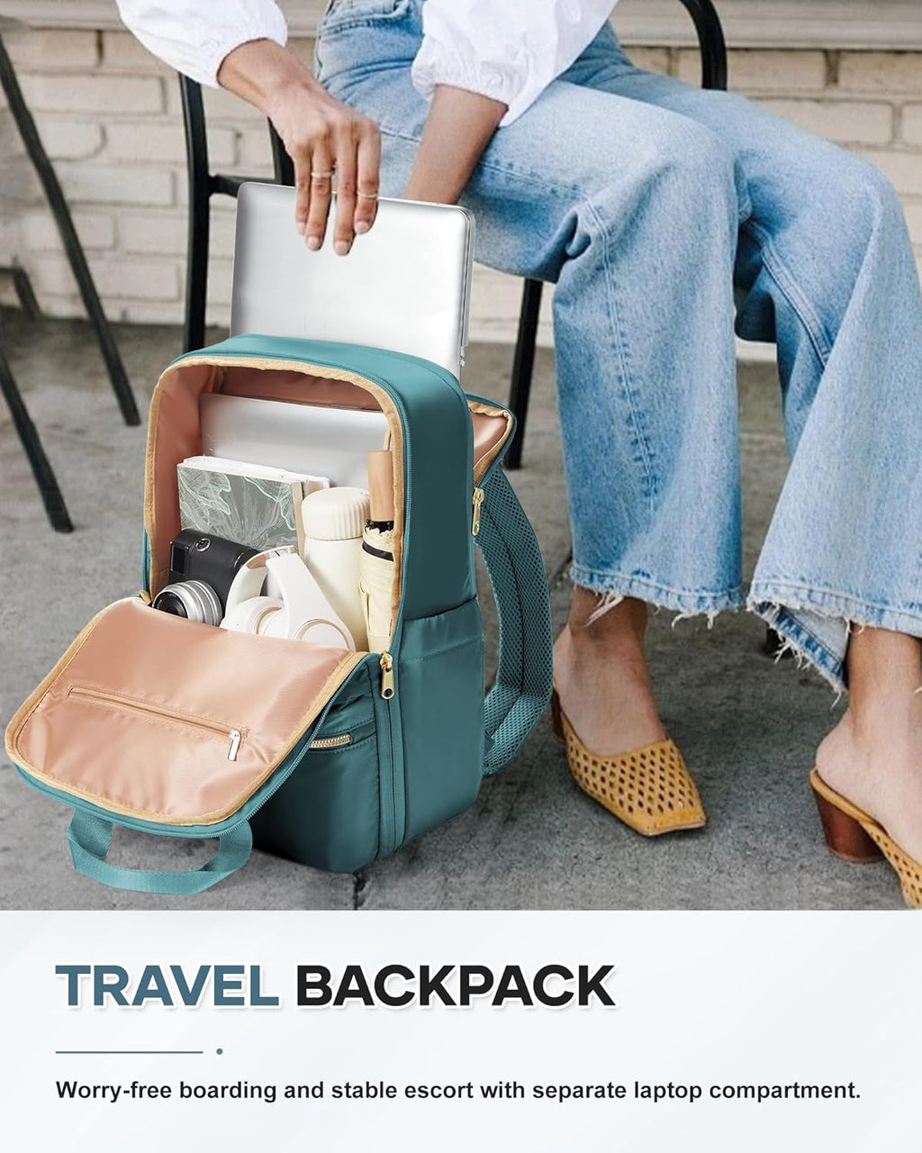 Wepadre Small Travel Backpack - Flight Approved Carry-On Bag for Women | Ideal Work & Laptop Use