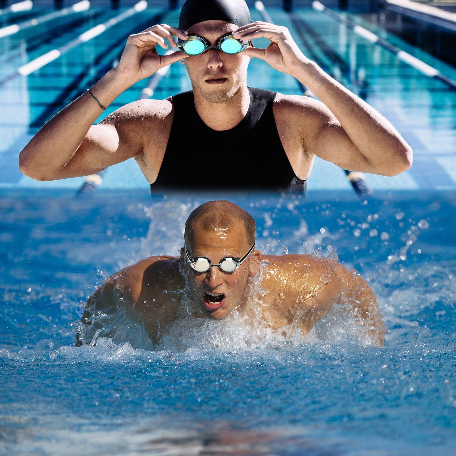 Skiennix Swim Goggles - Anti-Fog, UV Protection, No Leak Design | 2-Pack for Adults & Youth