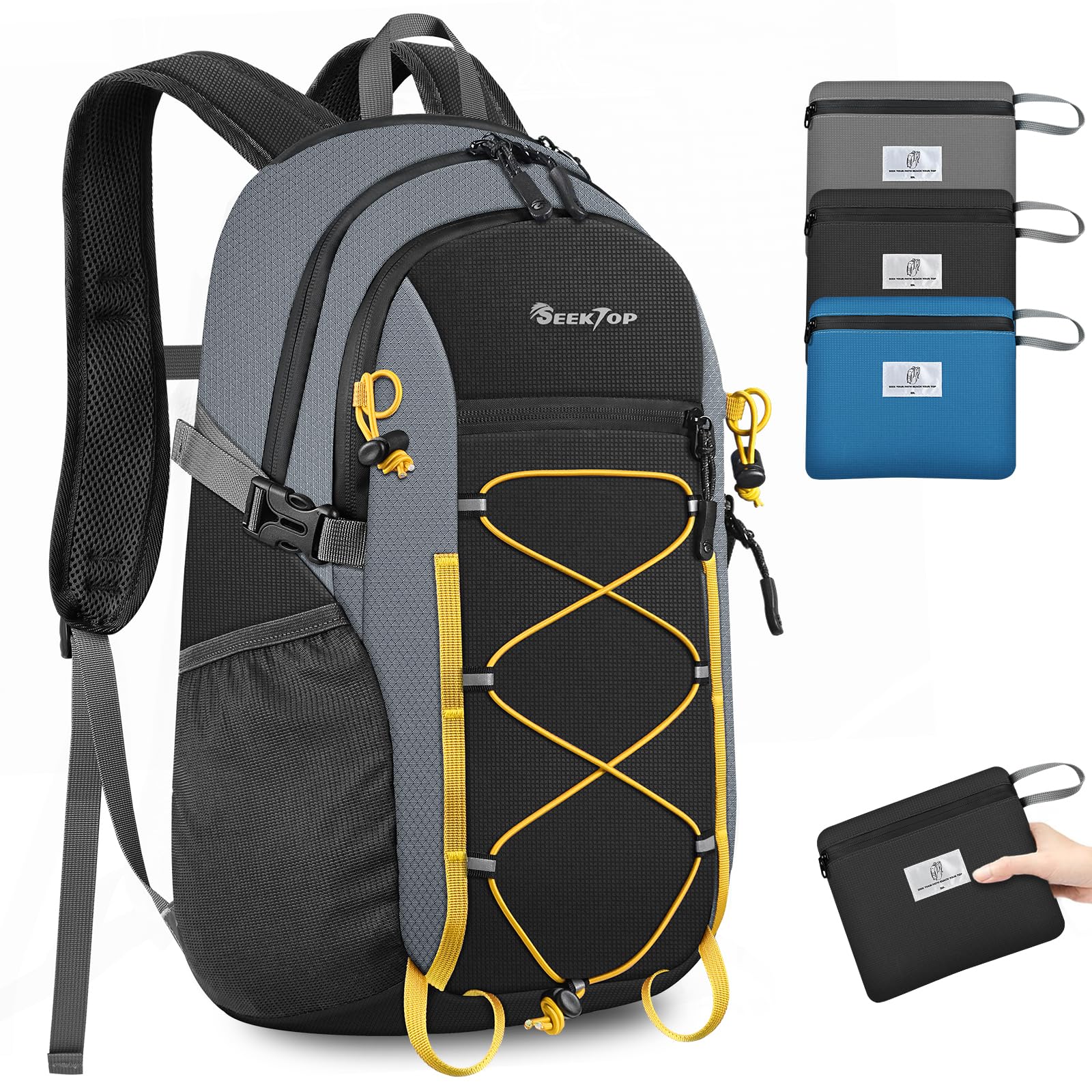 Seektop 20L Foldable Waterproof Hiking Backpack, Ultralight Small Lightweight Daypack Packable Backpack for Men Woman
