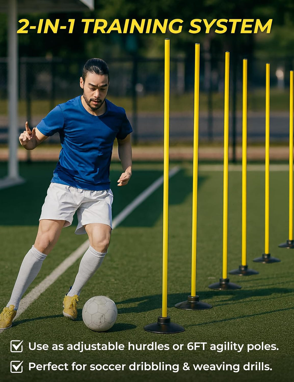 SEAOTTER Agility Hurdles - 4FT Adjustable Speed Training Equipment for Soccer & Athletes