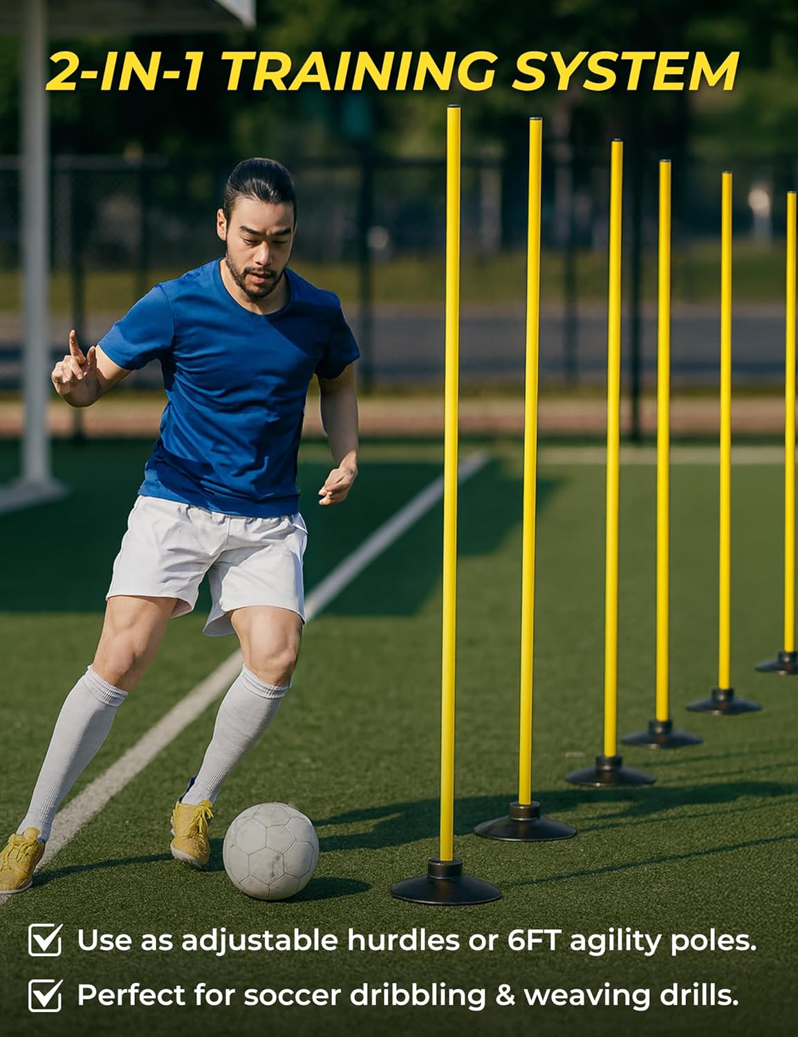 SEAOTTER Agility Hurdles - 4FT Adjustable Speed Training Equipment for Soccer & Athletes