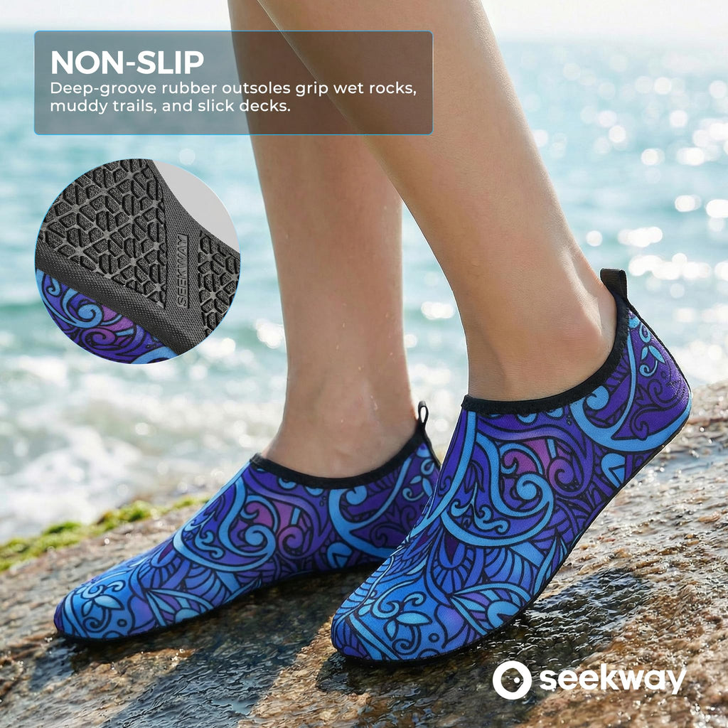 SEEKWAY Water Shoes Barefoot Aqua Socks Quick-Dry Non Slip Shoes for Beach Swim Pool River Boating Surf Women Men Bird SK002(U)