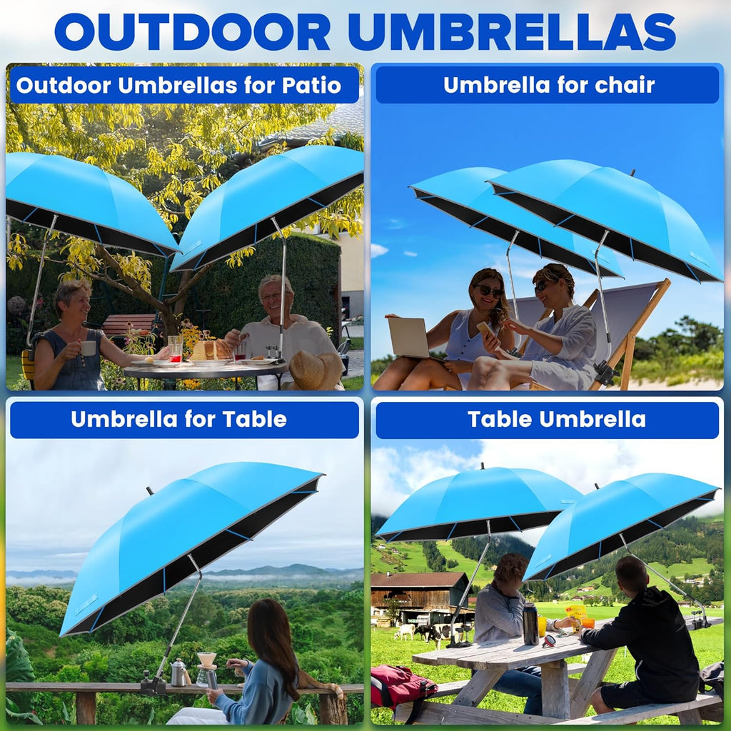 Skiennix Beach Umbrella - 2-Pack 48.7-Inch Adjustable Chair Umbrellas with UV Protection | Perfect for Camping and Golf Carts