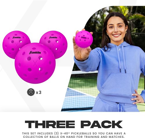 Franklin Sports X-40 Outdoor Pickleballs - Official USA Pickleball Tour Regulation Size | Durable & High-Performance