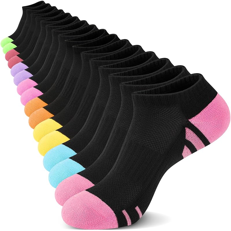 8 Pairs Women’s Ankle Socks with Cushioned Sole, Breathable Athletic Low Cut Socks – Black