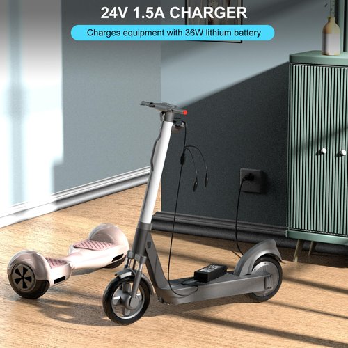 Vanzer 24V 1.5A 36W Electric Scooter E100 E200 E300 Battery New Upgrade 3-Interface Charger Inline for Razor E100 E200 E300 E125 E500 PR200,MX350 E225S E325S, Pocket Mod, Sports Mod, and Dirt Quad