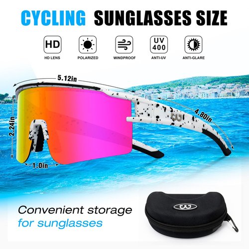 SPOSUNE Polarized Cycling Glasses with 3 Lenses, TR90 Sports Sunglasses for Men Women, Baseball Sunglasses Cycling