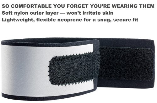 Reflective Ankle Bands with Very Large Reflective Area, 1,000+ ft Visibility, Straps for Biking, Running and Walking at Night - Bright, Lightweight & Comfortable