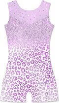 Uideazone Gymnastics Leotards for Girls - Sequin Mesh Biketard Tumbling Outfit, Sizes 2-10T