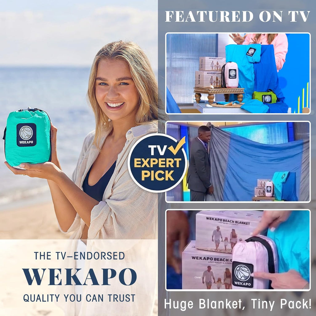 WEKAPO Beach Blanket - Sandproof Waterproof Extra Large Mat | Quick Drying Beach Essential for Camping & Picnics