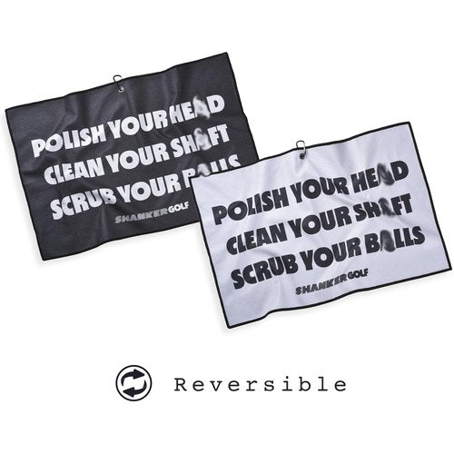 Shanker Golf - Funny Golf Towel - Microfiber Printed Hilarious Golf Accessory for Men - Two-Sided Reversible Towel