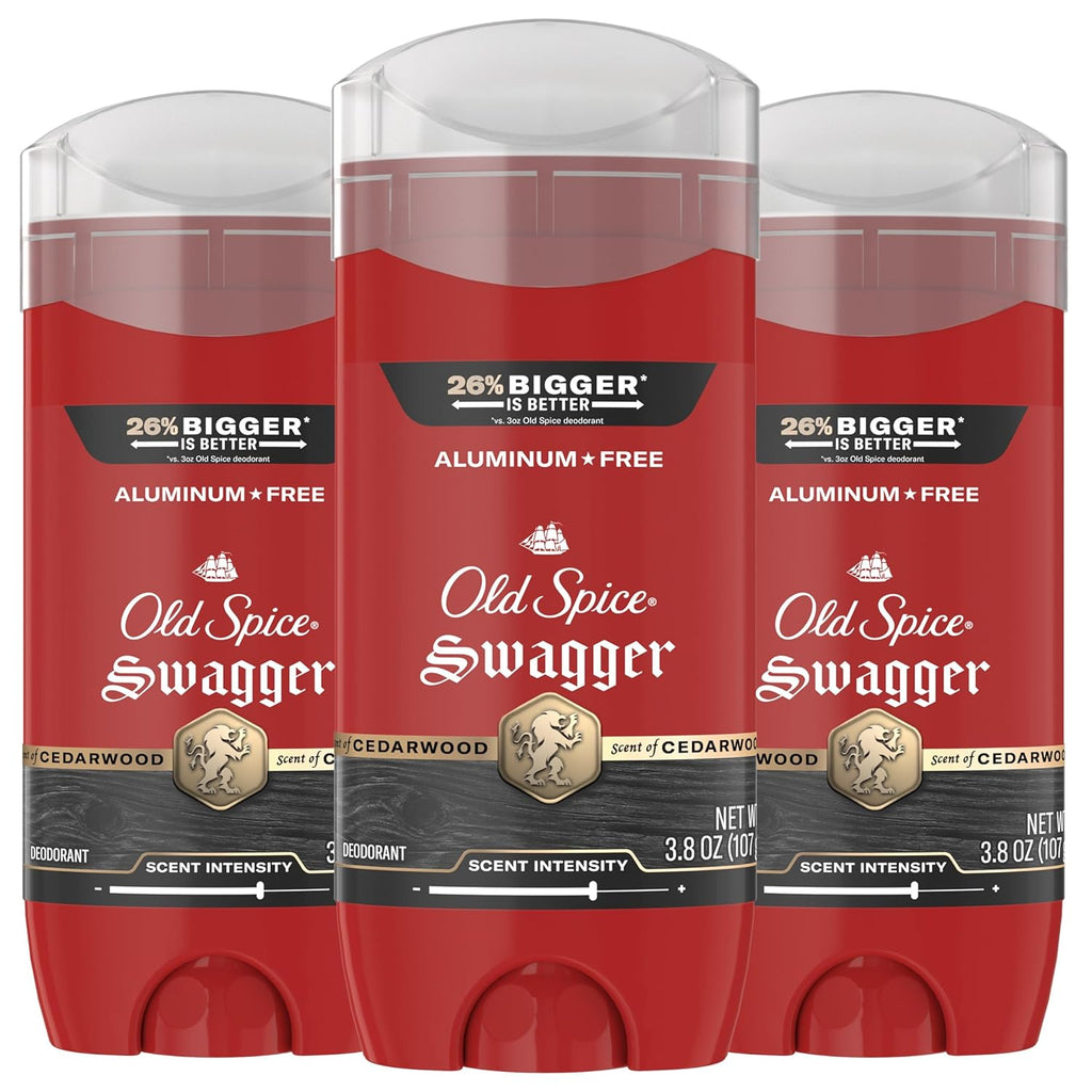 Old Spice Aluminum-Free Deodorant - 24/7 Odor Protection & Lasting Freshness | Swagger Lime & Cedarwood, 3.8 oz (Pack of 3)
