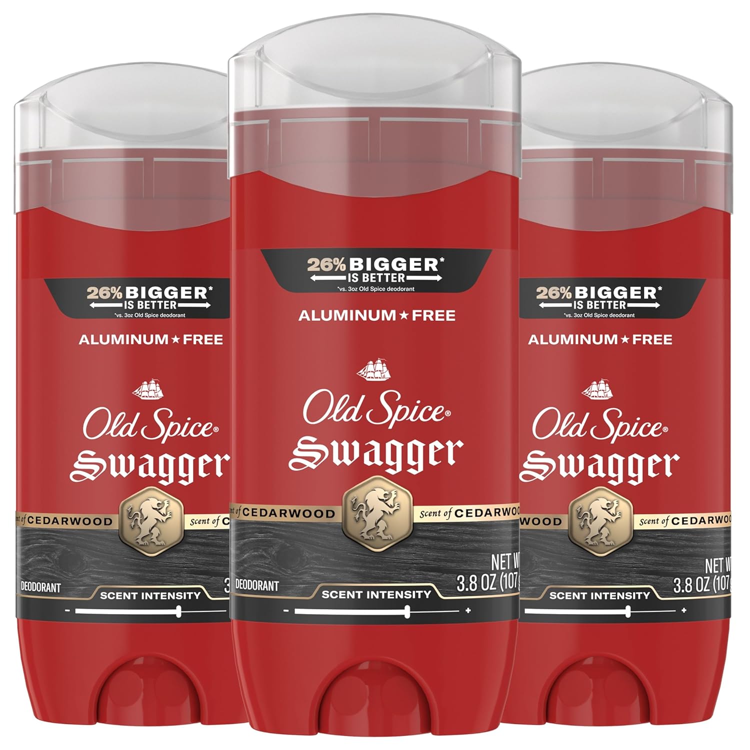 Old Spice Aluminum-Free Deodorant - 24/7 Odor Protection & Lasting Freshness | Swagger Lime & Cedarwood, 3.8 oz (Pack of 3)