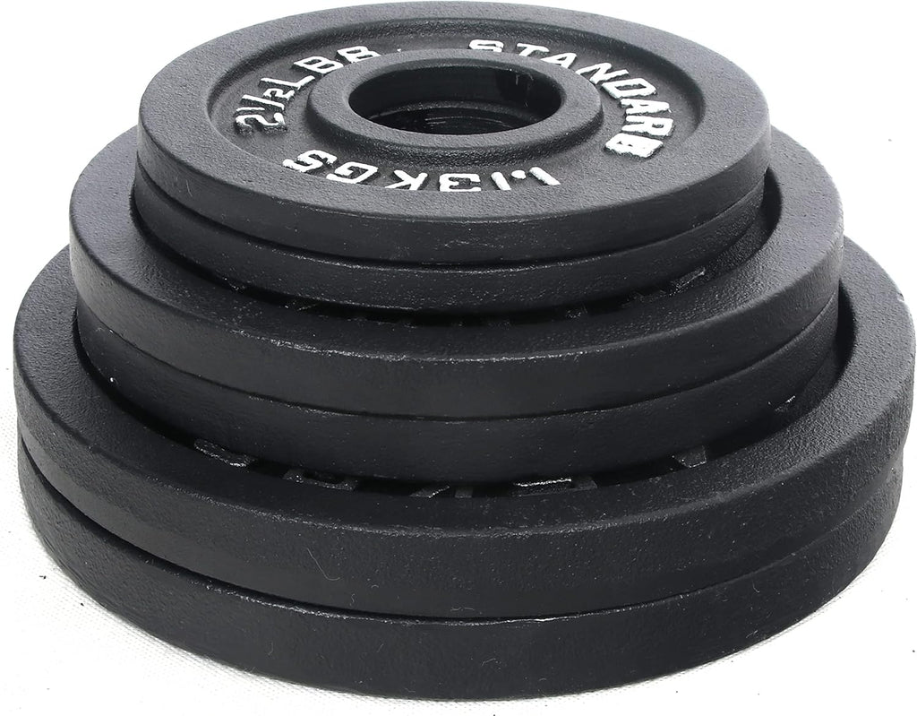 Signature Fitness Olympic 2-Inch Cast Iron Weight Plate - Ideal for Strength Training & Weightlifting