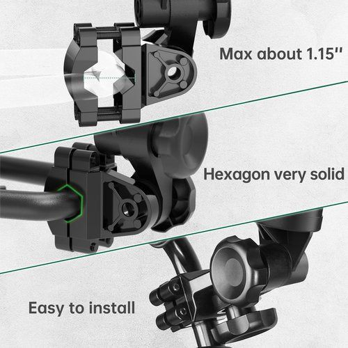 10L0L Heavy Duty Golf Push Cart Umbrella Holder - 180° Adjustable Aluminum Base for Golf Carts, Strollers, Wheelchairs & Bikes | Universal Mounting Design