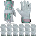 Skiennix Heavy Duty Leather Work Gloves - 12 Pairs, Durable Cowhide, Safety Cuff, 11 x 5.1 Inch