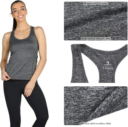 Icyzone Women's Racerback Running Tank Tops - Comfortable Athletic Wear | Pack of 3