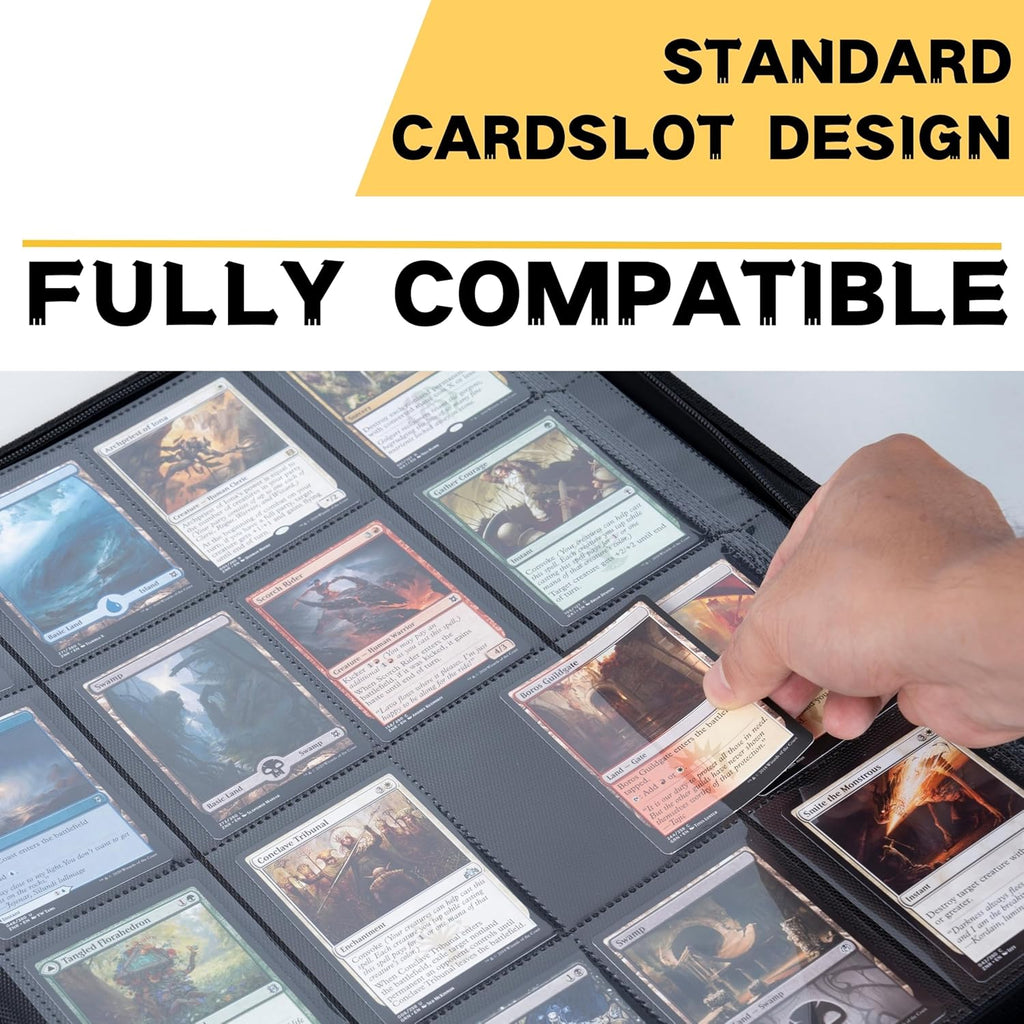 Skiennix 1000+ Pockets Trading Card Binder - 16-Pocket Album for MTG & Sports Cards | Black