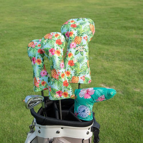 Golf Blade Putter Cover, Flower Style Elegant Embroidery Premium Leather Blade Putter Headcover Putter Head Covers for Scotty Cameron Ping Taylormade Odyssey