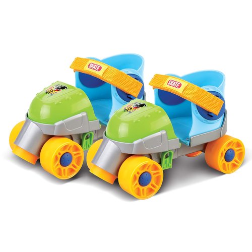 Adjustable Easy Training Inline Rollerskates - Beginner-Friendly Quad-Style 4 Wheel Inline Roller Skates Training for Kids, Toddler, and Children (Green)