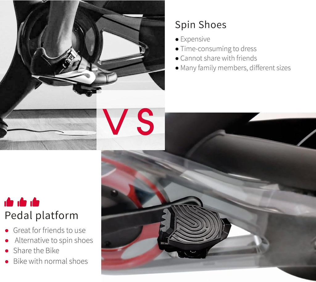 Peloton Pedal Converter - Compatible Pedals for Regular Shoes | Replacement Inserts for Exercise Bike