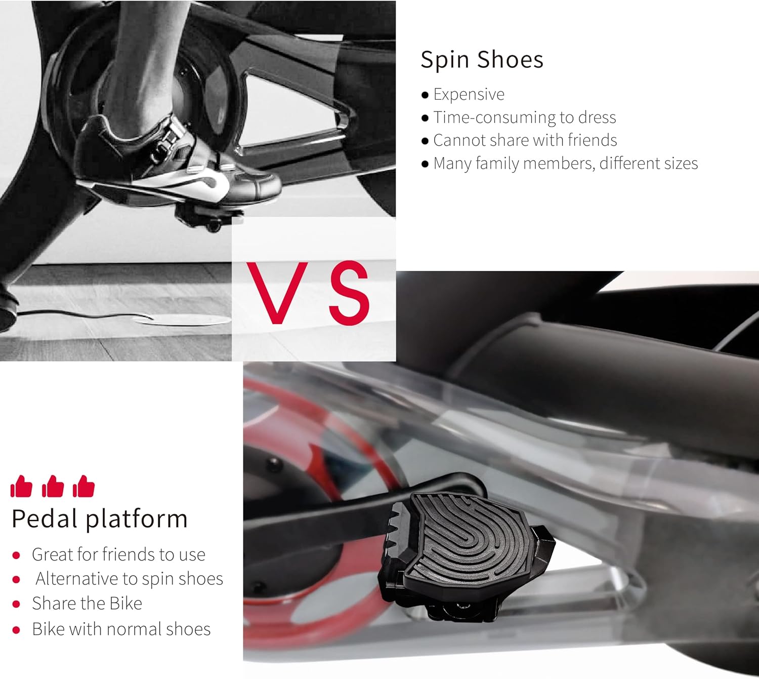 Peloton Pedal Converter - Compatible Pedals for Regular Shoes | Replacement Inserts for Exercise Bike