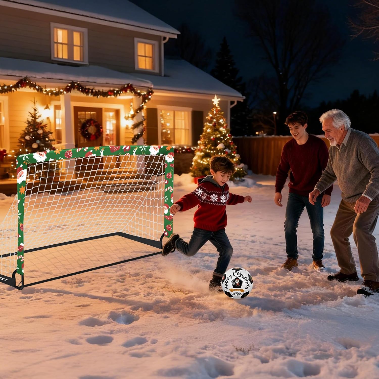 Skiennix Kids Soccer Goals - Portable 4' x 3' Backyard Training Set with Soccer Ball & Net