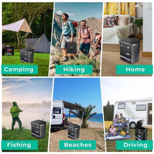 2026 Upgraded XL Portable Toilet for Adults,Tall Camping Toilet with Lid and Convenient Carry Bag, Portable Potty for Camping, Hiking, Car Travel,Truck, RV, Boating, Road Trips, Beach (Black, 17.5''H)