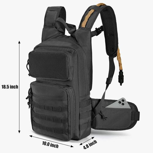 FRTKK Tactical Hydration Pack - Lightweight Insulated Water Backpack for Hiking, Running & Cycling