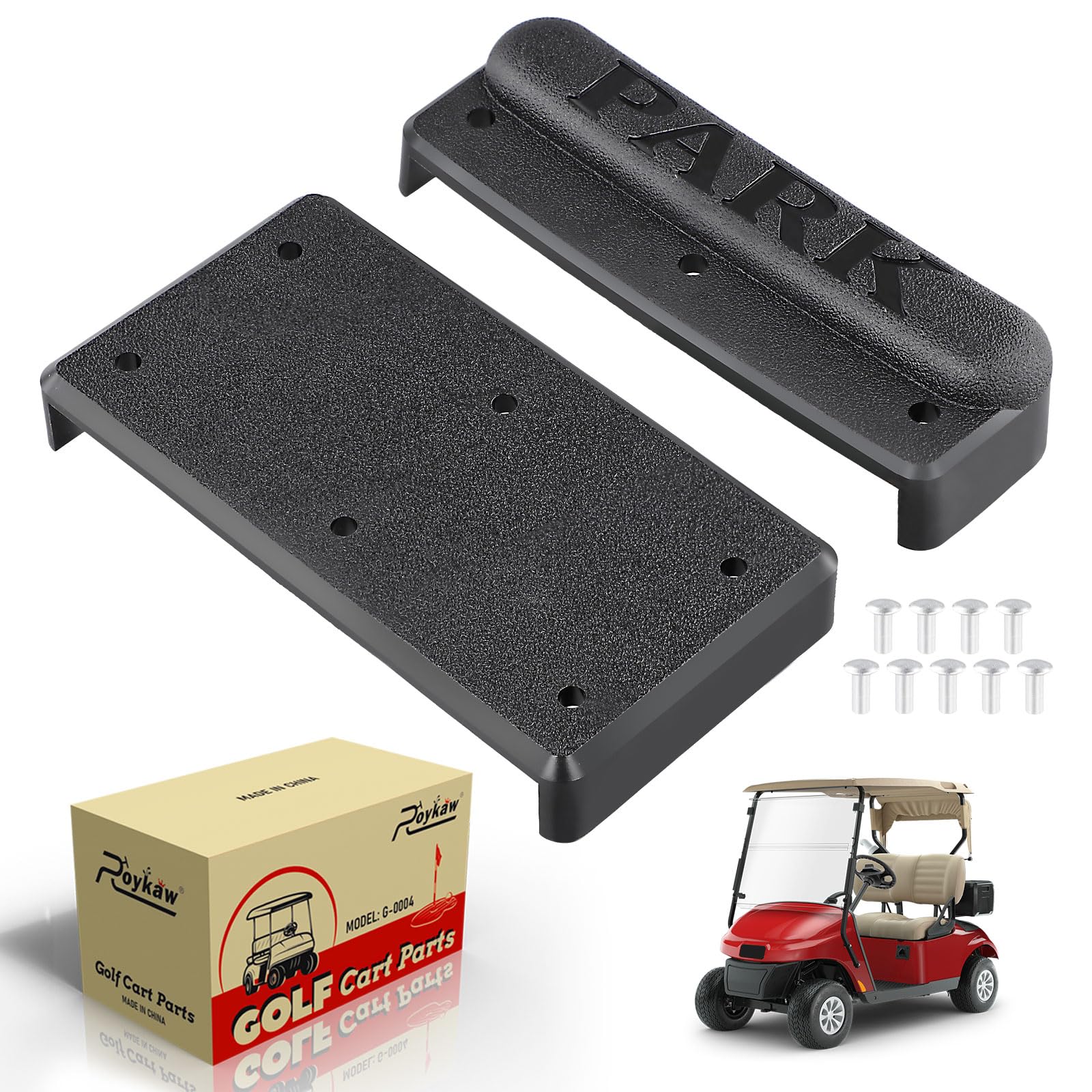 Roykaw Golf Cart Brake Pedal Pad Compatible with EZGO TXT and Marathon Gas & Electric 1971-1992 Golf Carts, TXT Brake Pedal, Replace OEM# 70274-G01, 14395-G1, 10234-G6, 10234-G7, 15826-G1, 12700-G1