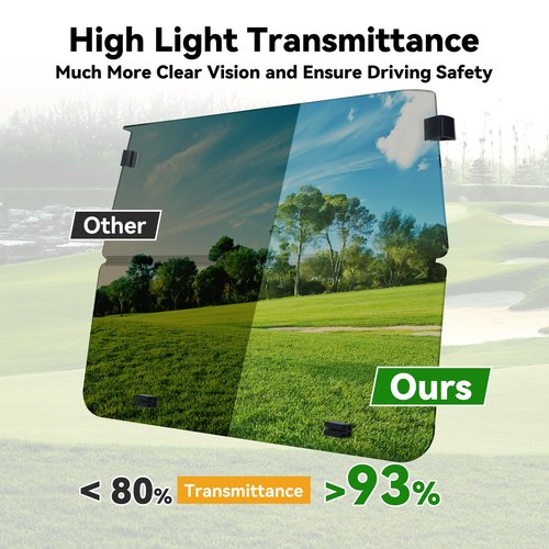 MIXOPOLY Golf Cart Windshield for Club Car Ds (Fit for 2000.5-up, Tinted)