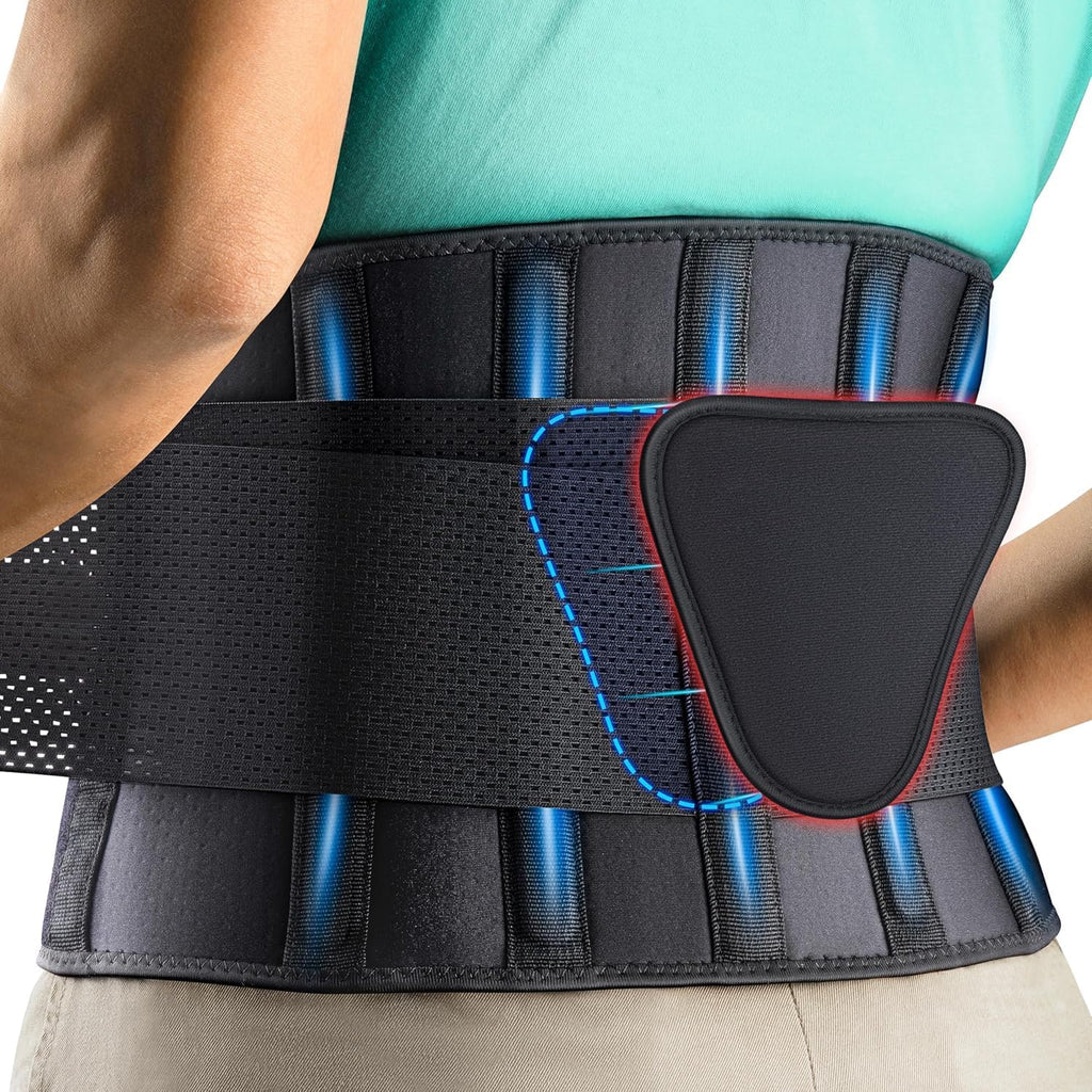 Skiennix Back Brace | Adjustable Lumbar Support for Pain Relief - Breathable Mesh, X-Large Size