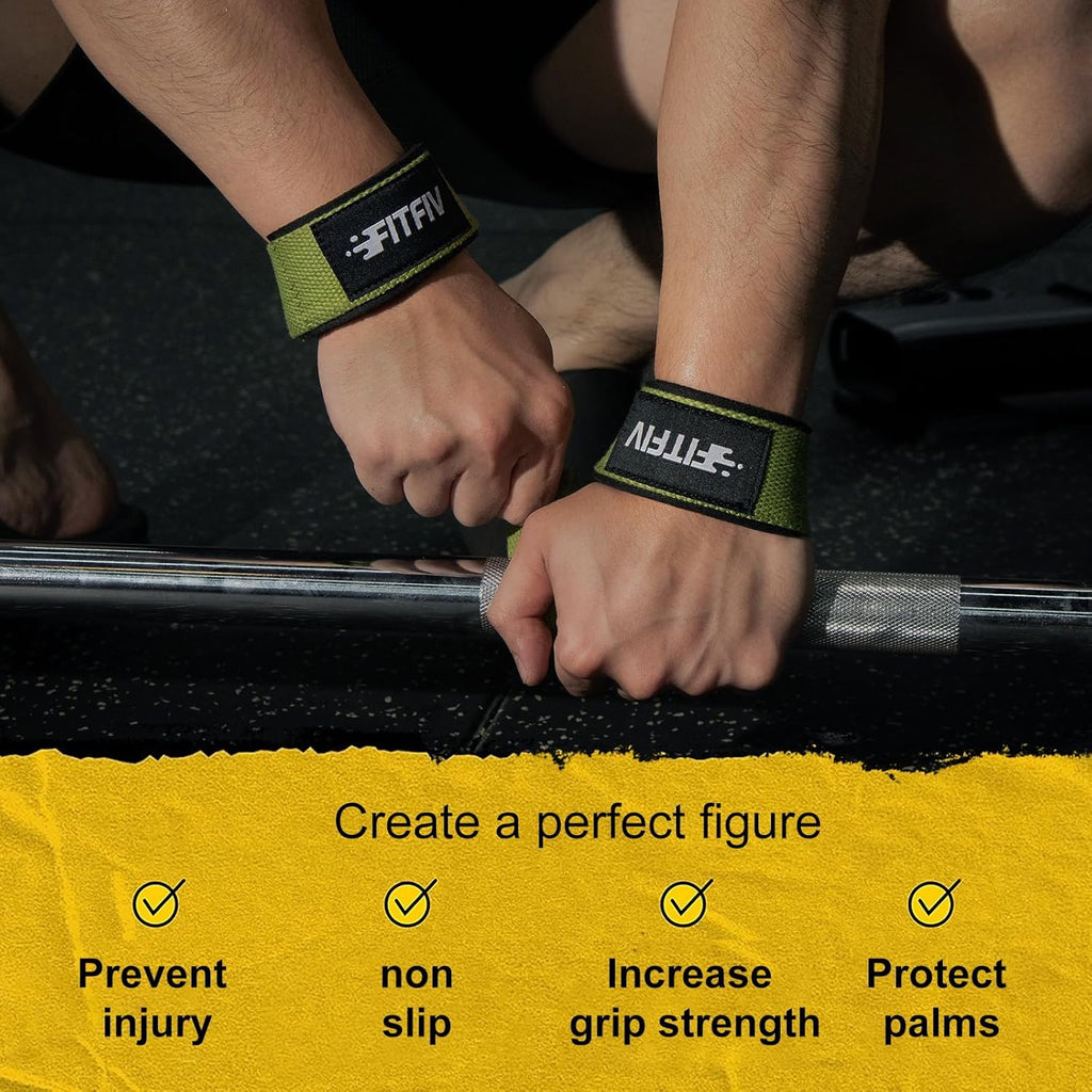 Skiennix Lifting Straps - Neoprene-Padded Wrist Support for Weightlifting | Gym Strength Training for Men & Women