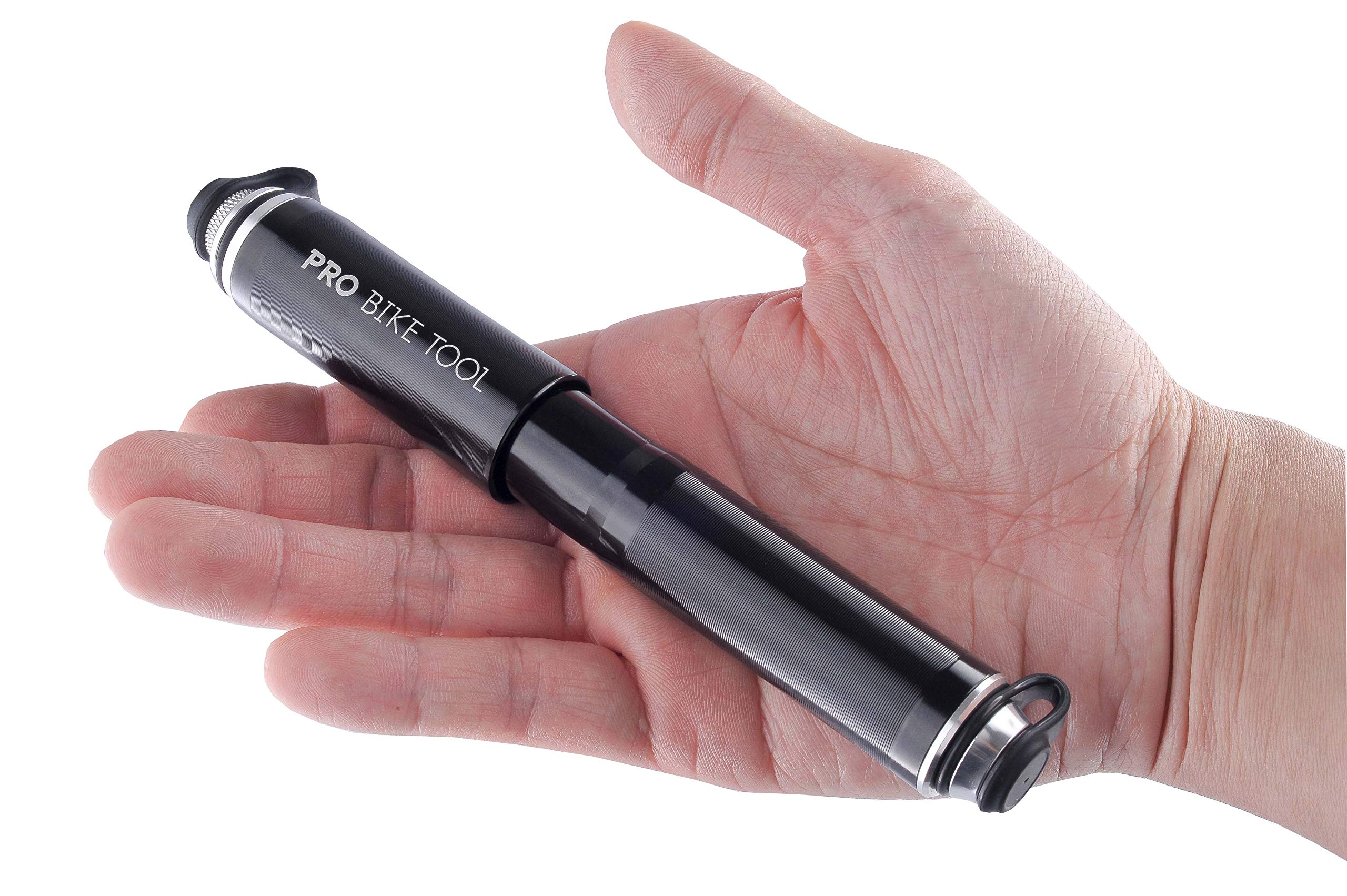 PRO BIKE TOOL Mini Bike Pump - Fits Presta and Schrader Valves - Portable Bicycle Tire Pump - Compact Bike Accessory - Lightweight and Durable Design