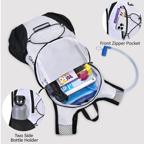 Lightweight Hydration Backpack, Running Backpack with 2L Water Bladder, Hydro Water Daypack for Cycling Hiking Rave for Men Women