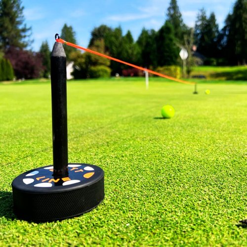 Putt Line Two-Way Putting Alignment System - Golf Training Aid with Target Pucks & String Line - Indoor/Outdoor Practice Tool for Perfect Alignment & Lower Scores - Premium Putting Trainer