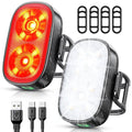 ISEYOU Bike Lights, Ultra-Slim USB-C Rechargeable Bike Lights Front and Back, 5+6 Lighting Modes & IP65 Waterproof, Super Bright Bicycle Light Set for Road Mountain Night Riding Cycling