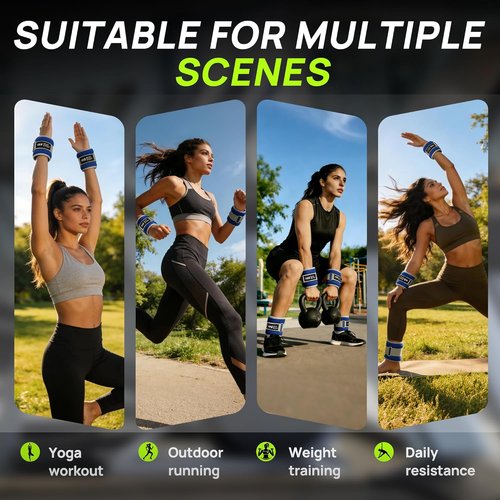 Ankle Wrist Weights - Adjustable Arm & Leg Weight Set for Men & Women | 1-10 Lbs for Pilates & Gym Workouts