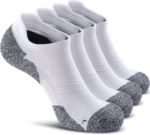 CWVLC No Show Compression Socks - Cushioned Sports Socks for Men & Women | 4 or 8 Pairs