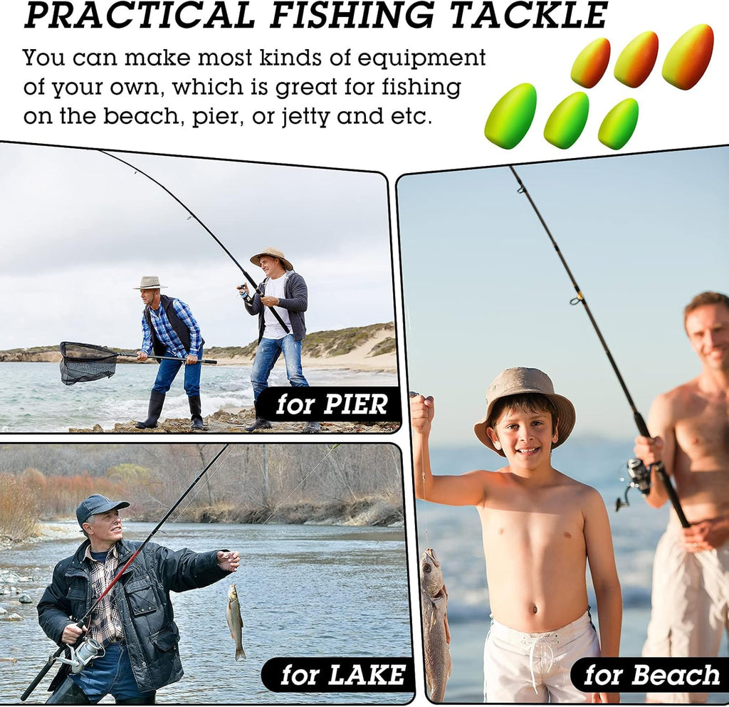 Skylety Foam Floats - 60 Pieces Bullet Snell Indicators for Trout, Catfish & Walleye Fishing