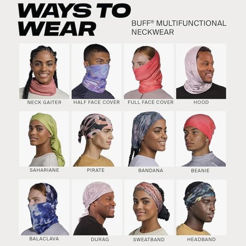 Buff CoolNet UV Neck Gaiter, UPF 50 Sun Protection, Breathable, Cooling Bandana, Versatile, Quick Dry Face Mask, Mines Graphite, Adult Size