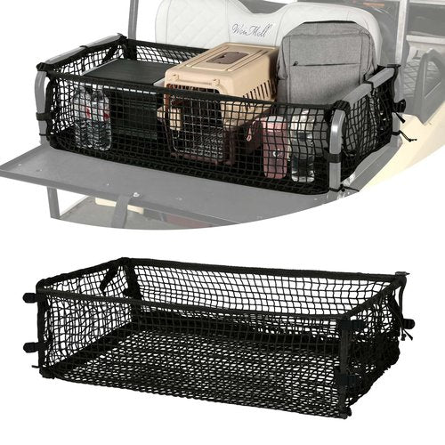 WEIMELL 4 Passenger Golf Cart Cargo Net for Club Car EZGO Yamaha Adjustable Elastic Storage Net Black Washable Grocery Shopping Bag