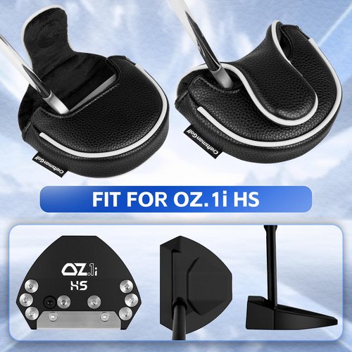Craftsman Golf Heel Shaft Mallet Putter Headcover Head Cover for L.A.B. OZ.1i HS Classic Black with White Edge