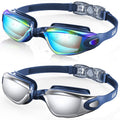 Aegend Swim Goggles 2-Pack, No Leaking Anti-Fog UV Protection Mirrored Swim Glasses for Adult Men Women, Wide View Outdoor