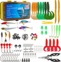 Skiennix 140PCS Fishing Tackle Box - Complete Kit with Lures, Hooks, and Pliers for Freshwater & Saltwater Fishing