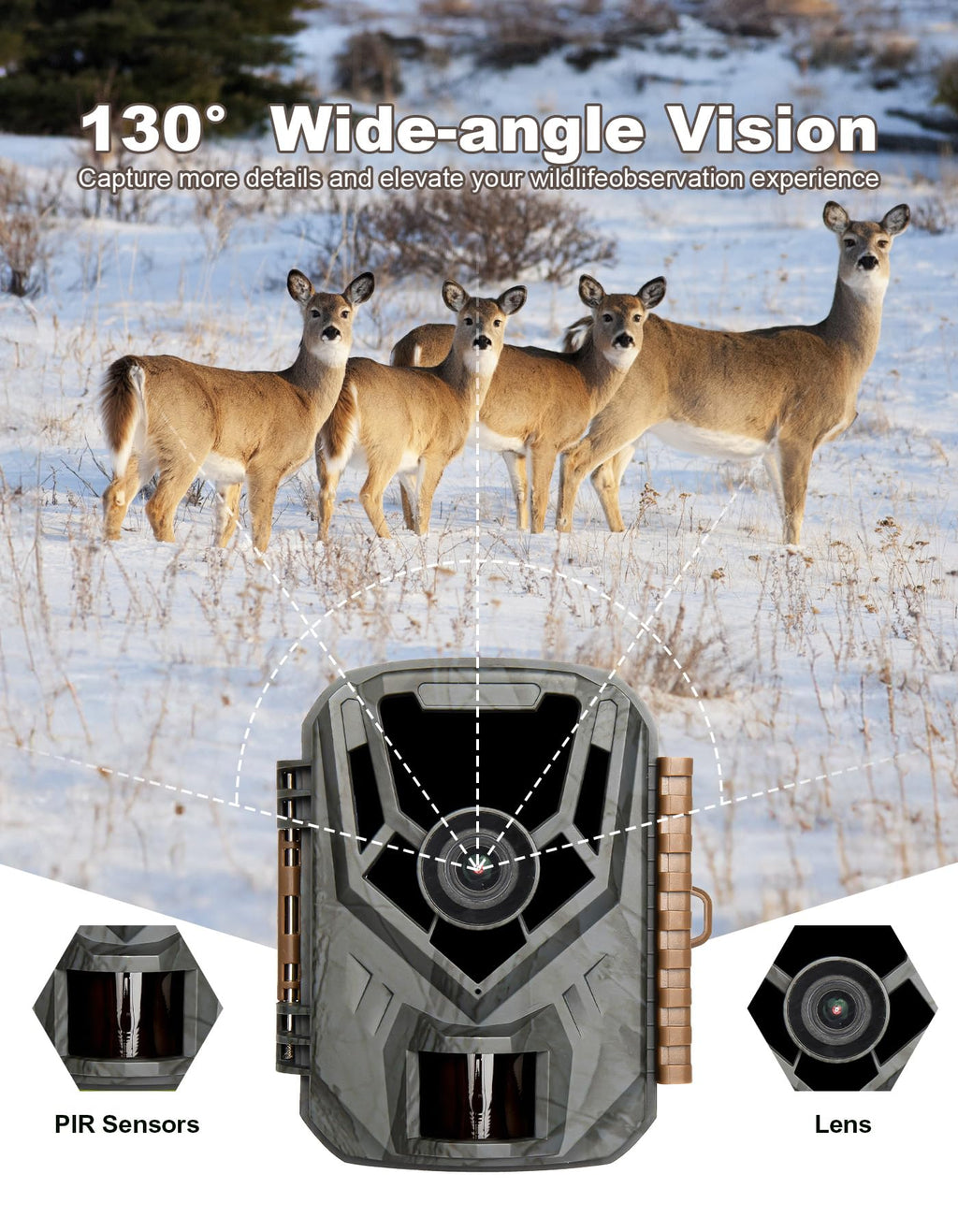 KJK Mini Trail Camera, 36MP 2.7K Game Camera,32GB Memory Card with Night Vision 0.1s Trigger Time Motion Activated 130°Wide-Angle, Waterproof Trail Cam with 2.0” HD TFT Screen